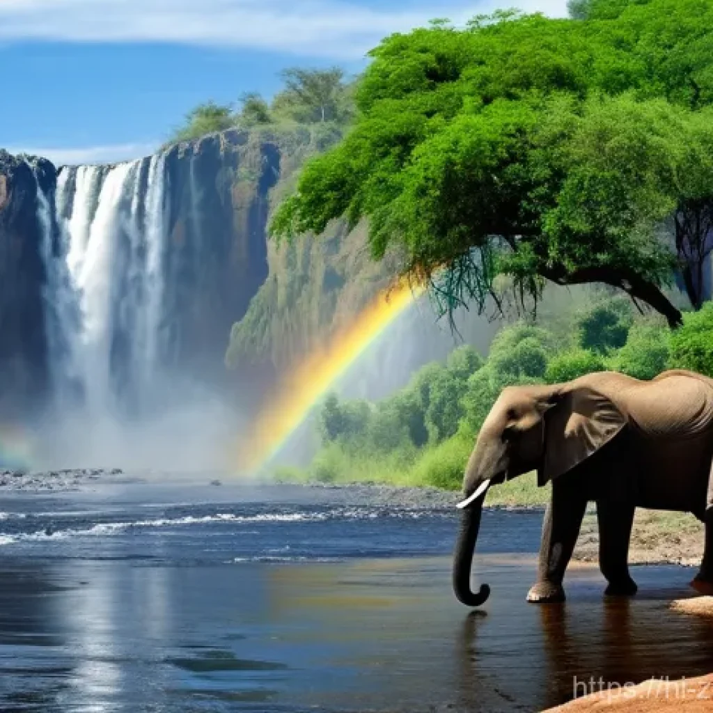 잠비아 이민 정책 - **Prompt 1: Majestic Victoria Falls and Wildlife Harmony**
A breathtaking, panoramic view of Vic...