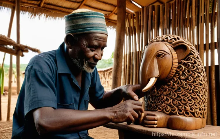 잠비아 현지 생활 체험 - **Vibrant Zambian Market Scene:**
    An overhead shot of a bustling, colorful local market in Zambi...