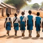 잠비아 초등 교육 - **Prompt 1: Rural Zambian Children Walking to School**
"A vibrant, realistic, and uplifting imag...