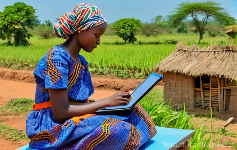 잠비아 인터넷 보급률 - **Prompt 1: Rural Digital Life**
"A vibrant, sunny scene in a rural Zambian village. In the fore...