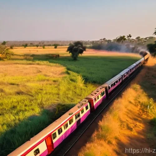 Home 20 잠비아 기차 노선 - **Prompt 1: "A classic Zambian Railways passenger train, painted in the traditional red and cream co...